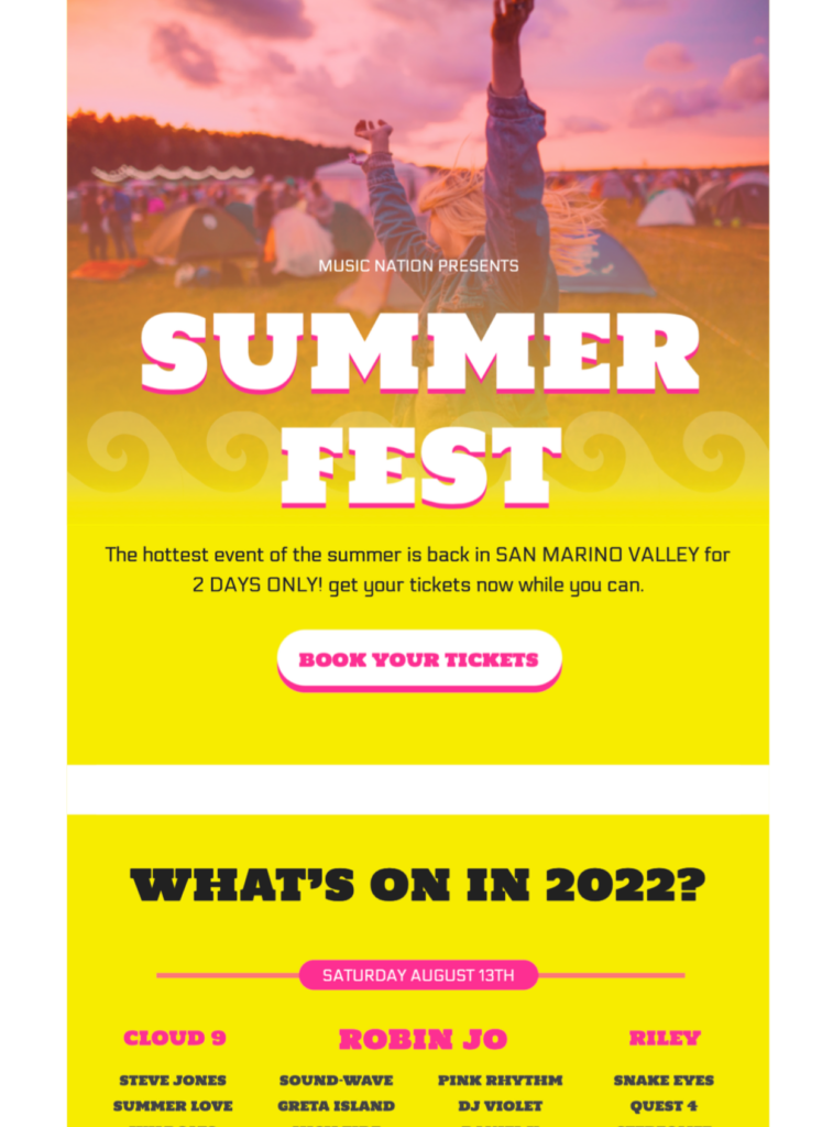 music festival html email template