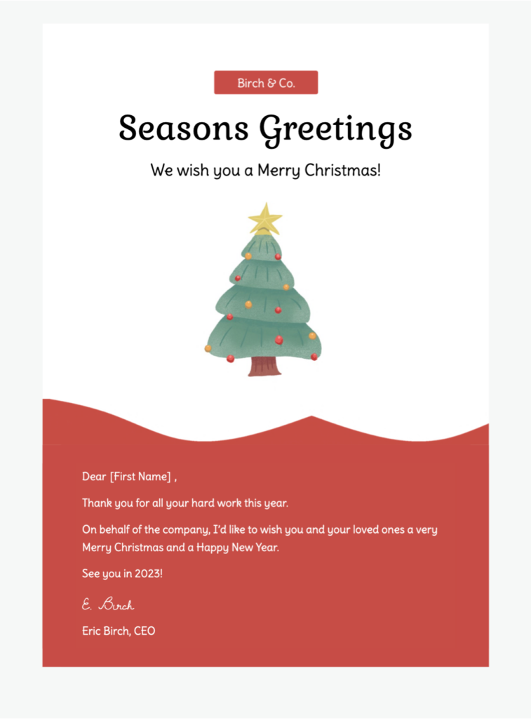 html email template for holiday emails