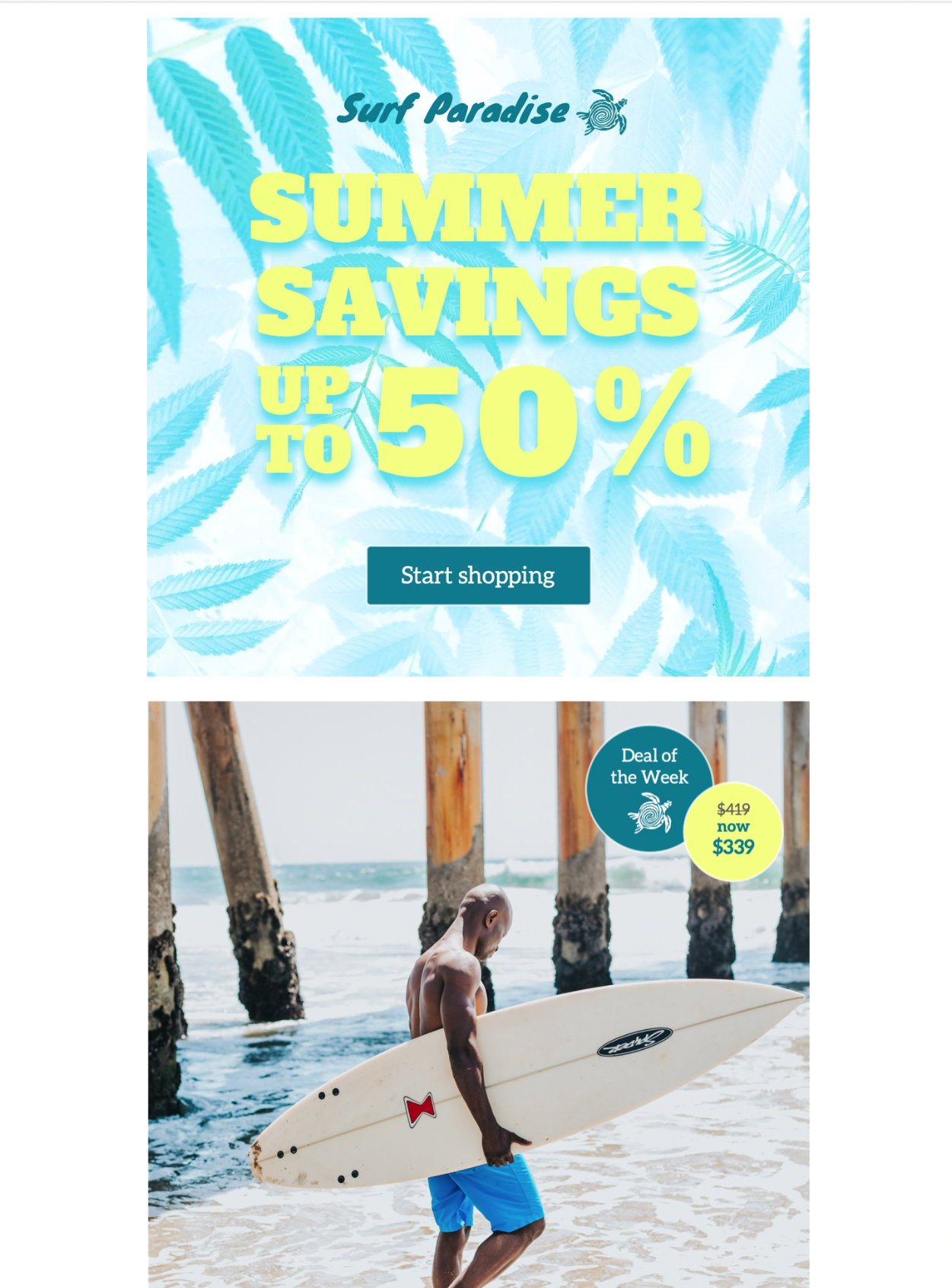 summer email template for sales campaigns