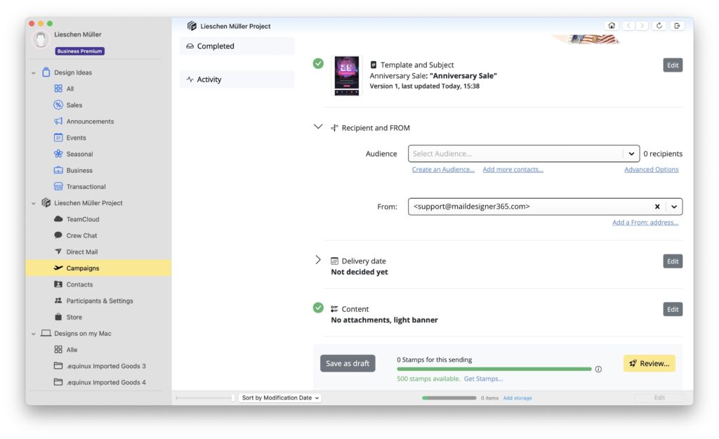 Configure Recipients and FROM Addresses