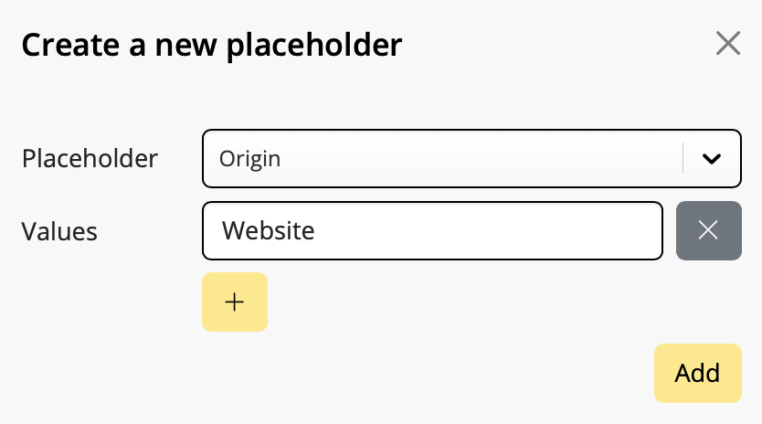 add a placeholder value in mail designer