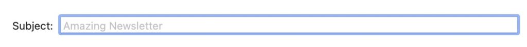 Newsletter Subject