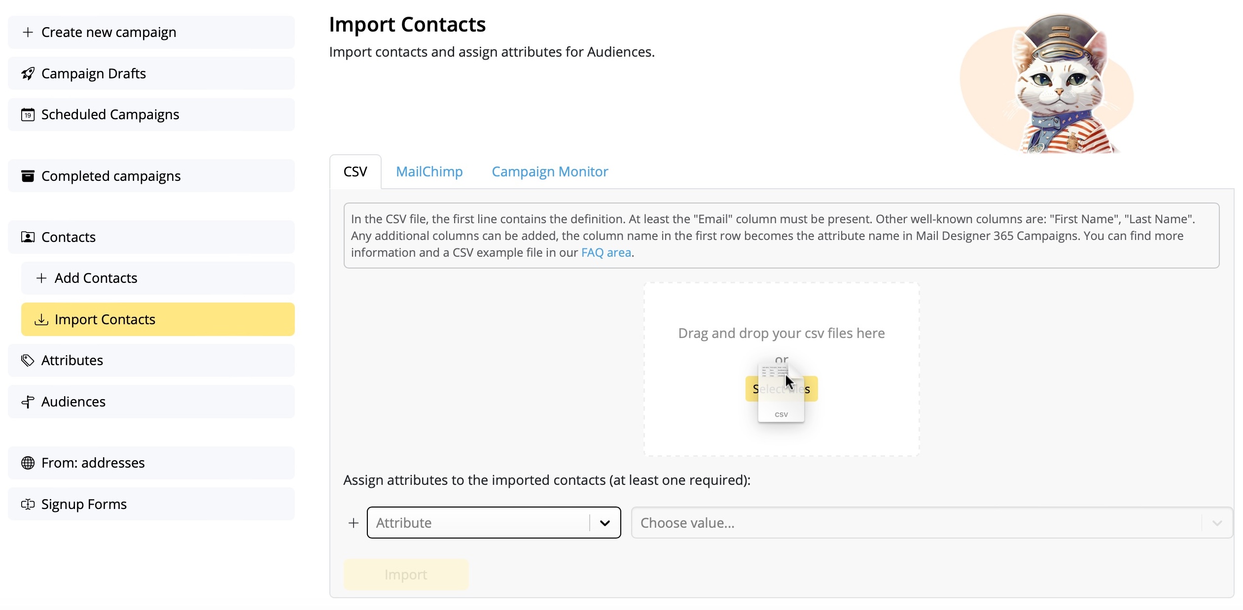 Import your CSV List into Mail Designer Campaigns