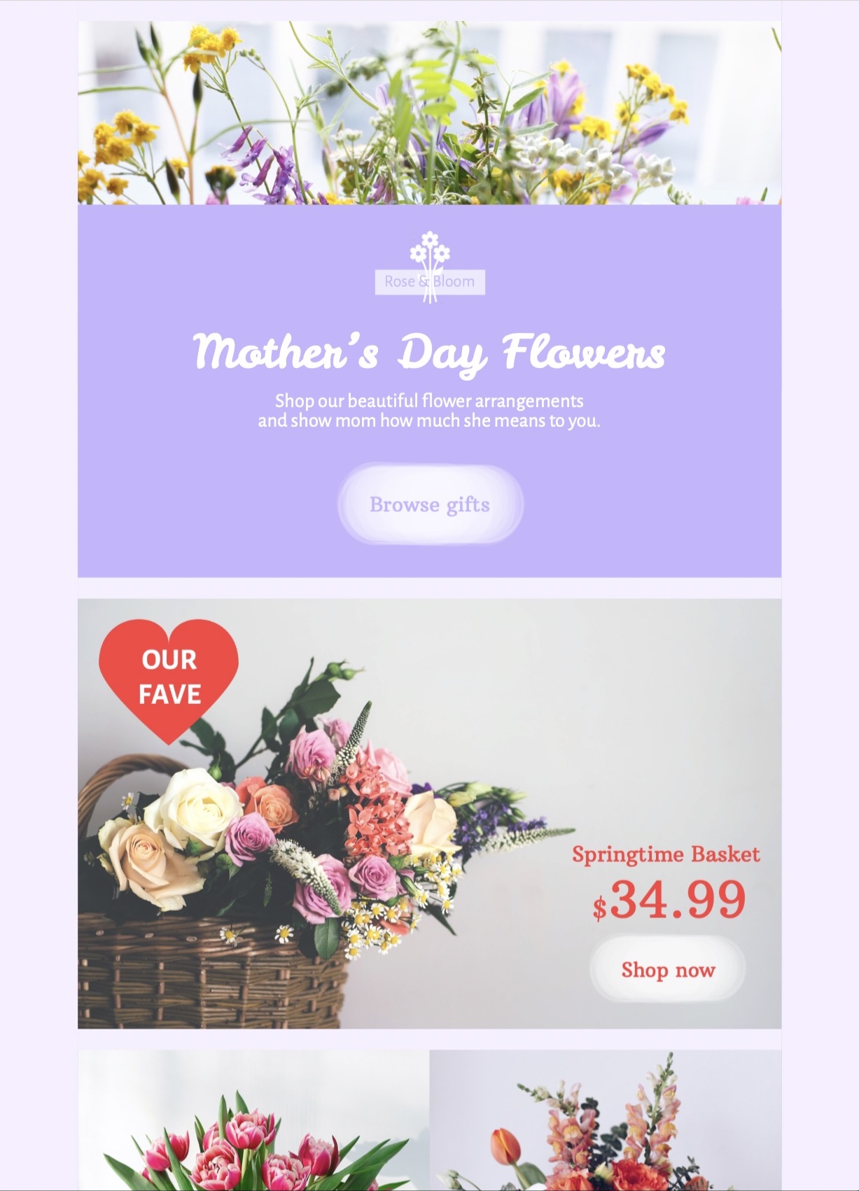 Mother's Day Flowers HTML Email Template