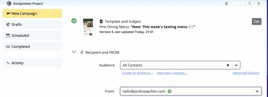 Send emails directly to your audience