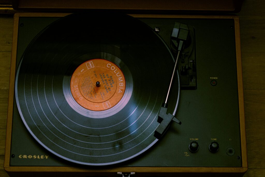 vinyl record player. world record day as a 2026 email idea