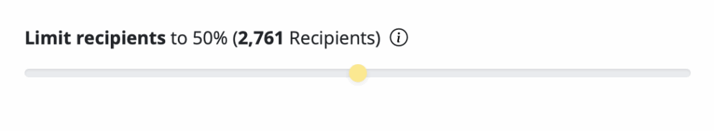 split newsletter target groups by 50% for an A/B test