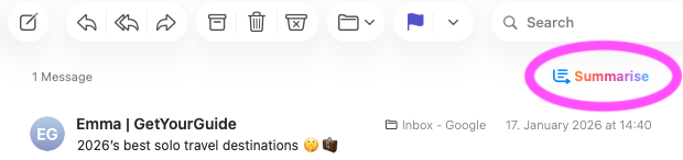 apple AI summarise email feature in Mail