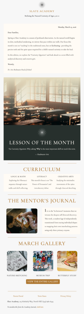 Education email template