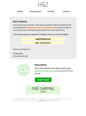 Customer Communication HTML email template for customer communication