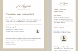 A clean, elegant template designed to streamline table bookings. Ideal for restaurants that want to highlight availability, opening hours, and special events with a refined layout and clear call-to-action. Email template for restaurant table reservations – features a clean layout with booking details, hours, and call-to-action for making a reservation.