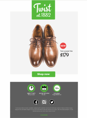 Twist HTML email template for sales and special offers