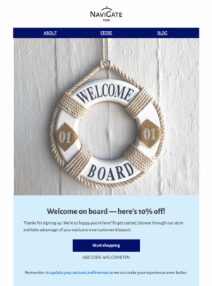 Welcome HTML email template for welcome emails
