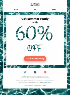 Summer Promotion HTML email template for a summer sale or promotion