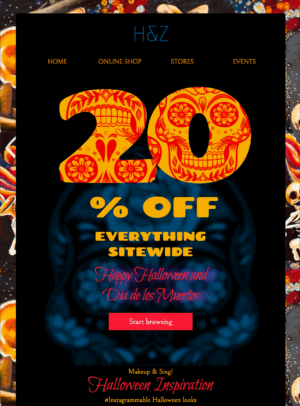 Day of the Dead html email template for day of the dead