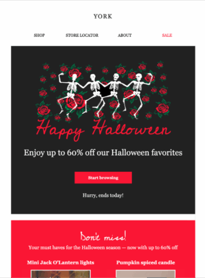 Halloween Promotion promotional html email template for halloween campaigns
