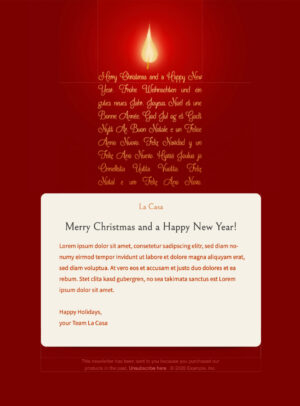 Christmas Candle Christmas candle email template