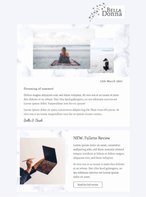 Lifestyle Blog html email template for lifestyle bloggers and influencers