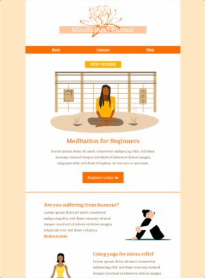 Mindfulness Tips html email newsletter for mindfulness and mental health tips available in Mail Designer 365