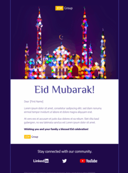 Eid Mubarak html email template for Eid - exclusively available in mail designer 365