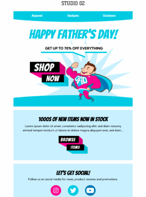 Happy Father's Day happy fathers day email template in mail designer 365