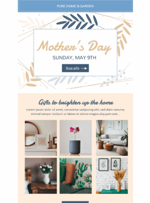 Mother's Day Gifting Mother's Day gifting html email template in Mail Designer 365