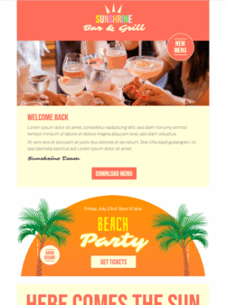 Happy Hour happy hour html email template for bars and restaurants
