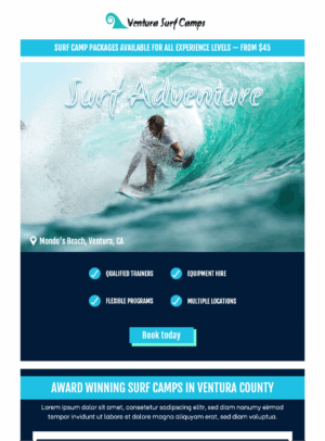 Surf Adventure surf adventure html email template