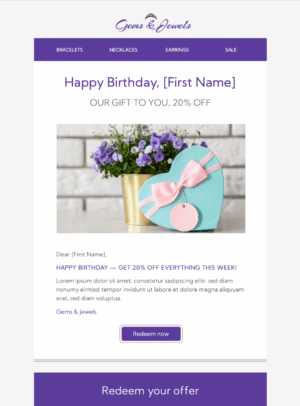 Happy Birthday Offer happy birthday email template