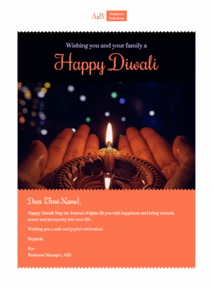 Happy Diwali happy Diwali email template with candle motif