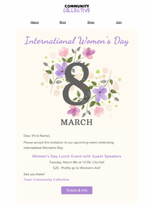 Women's Day Event html email template for international women's day