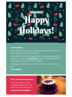 Happy Holidays html email template for holiday emails