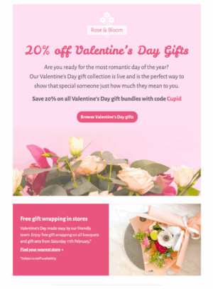 Valentine's Day Gifts html valentines day email template