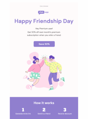 Friendship Day HTML email template for international friendship day